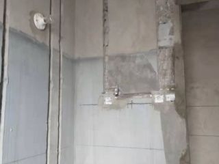 水、电管开槽施作