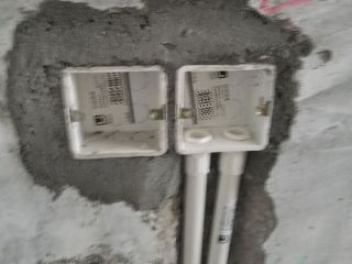 水、电管开槽施作