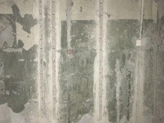 水、电管开槽施作