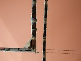 水、电管开槽施作
