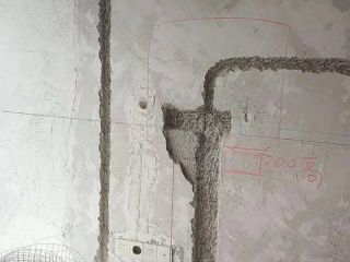 水、电管开槽施作