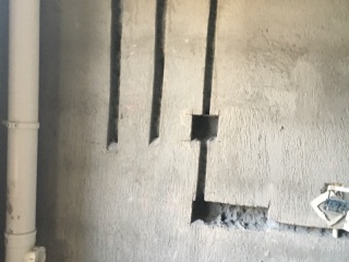 水、电管开槽施工