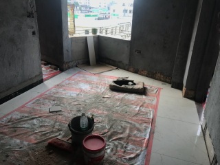 地砖铺贴及地面找平施作