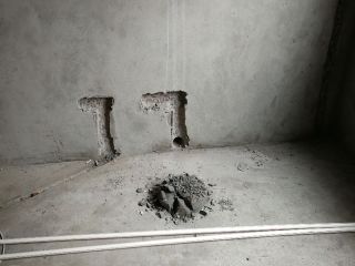 水、电管开槽施作
