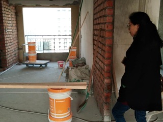 水、电管开槽施作