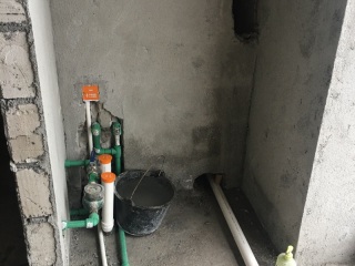 水、电管开槽施作