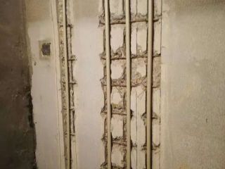 水、电管开槽施作
