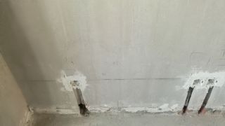 水、电管开槽施作