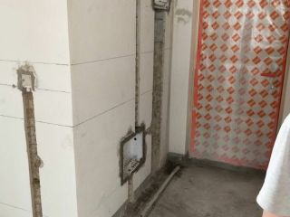 水、电管开槽施作