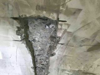 水、电管开槽施作
