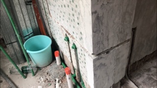 水、电管开槽施工