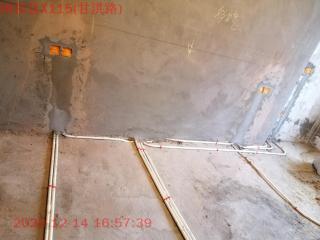 水、电管开槽施作