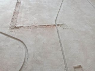 水、电管开槽施作