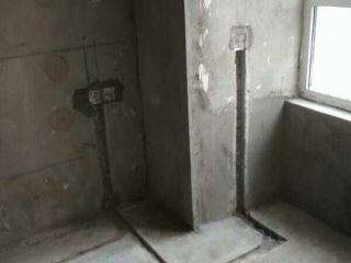 水、电管开槽施作