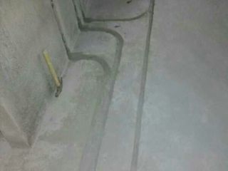 水、电管开槽施作