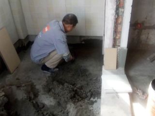 地砖铺贴及地面找平施作
