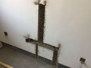 水、电管开槽施作