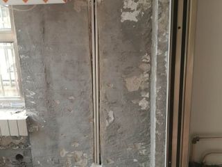 水、电管开槽施作