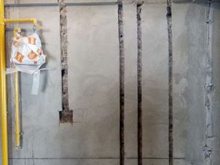 水电线管开槽施工