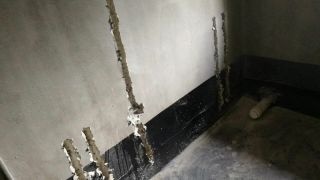 水、电管开槽施作