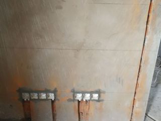 水、电管开槽施作