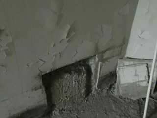 水、电管开槽施作