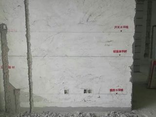 水、电管开槽施作