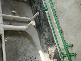 水、电管开槽施作