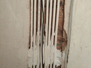 水、电管开槽施作