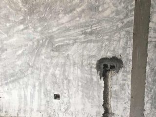 水、电管开槽施作