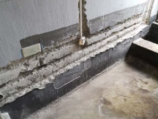 水、电管开槽施作
