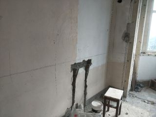 水、电管开槽施作
