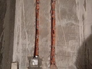 水、电管开槽施作