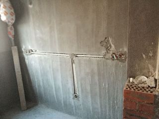 水、电管开槽施作