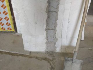 水、电管开槽施作