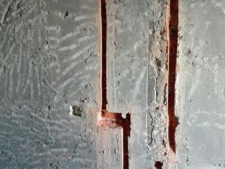水、电管开槽施作