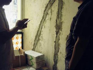 水、电管开槽施作