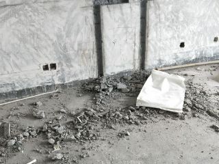 水、电管开槽施作