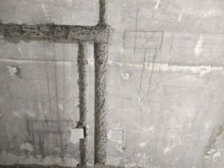 水、电管开槽施作