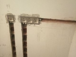 水、电管开槽施作