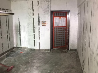 水、电管开槽施作