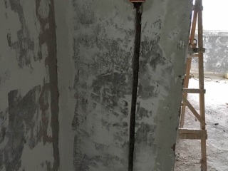 水、电管开槽施作