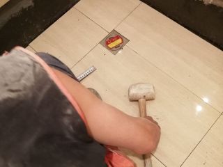 地砖铺贴及地面找平施作