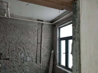 水、电管开槽施工