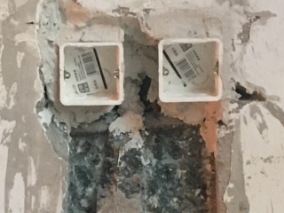 水、电管开槽施作