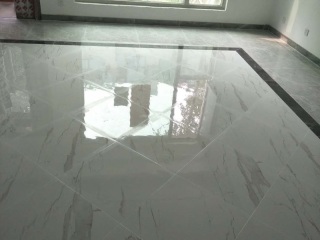 地砖铺贴及地面找平施作