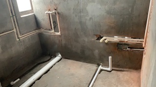 水、电管开槽施作