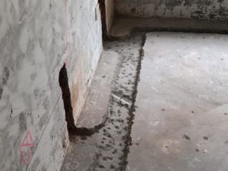 水、电管开槽施作