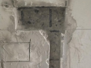 水、电管开槽施作