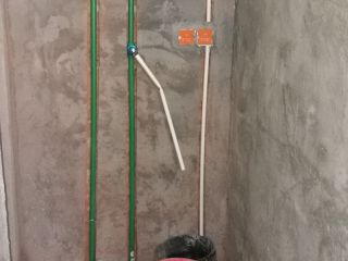 水、电管开槽施作